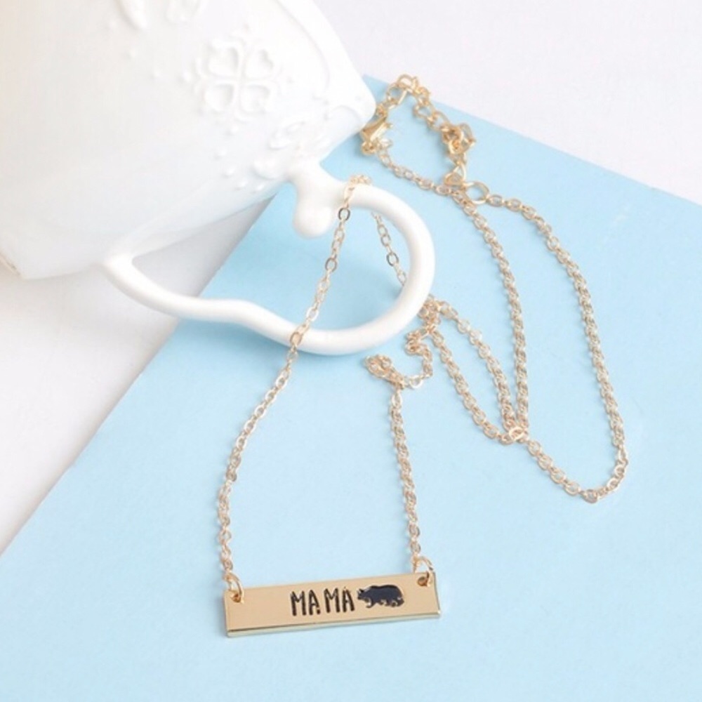 Mama Bear Gold Necklace